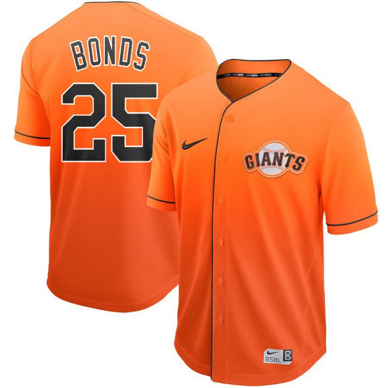 Men San Francisco Giants #25 Bonds Orange Nike Fade MLB Jersey->san diego padres->MLB Jersey